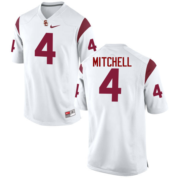 Men #4 Steven Mitchell Jr. USC Trojans College Football Jerseys-White - Click Image to Close